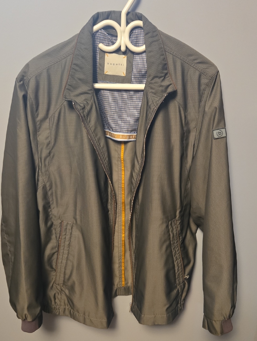 Bugatti Olive Green Lightweight Shirt Jacket with Yellow Trim 46R